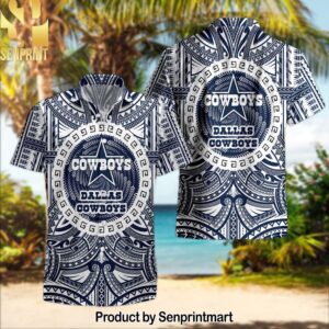 Dallas Cowboys National Football League Polynesian Tattoo Full Printed Hawaiian Shirt