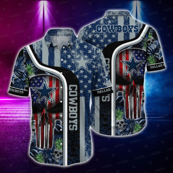 Dallas Cowboys Patriot Skull Hawaiian 1