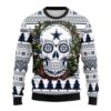 Dallas Cowboys Skull Flower Christmas Ugly Sweater Christmas Gifts 1