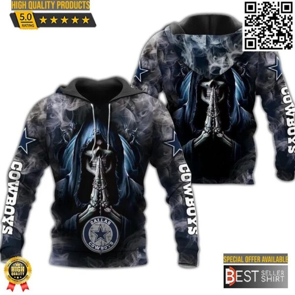 Dallas Cowboys Team Logo Football 3D Hoodie Death Smoke Nfl 3D Sweatshirt 1