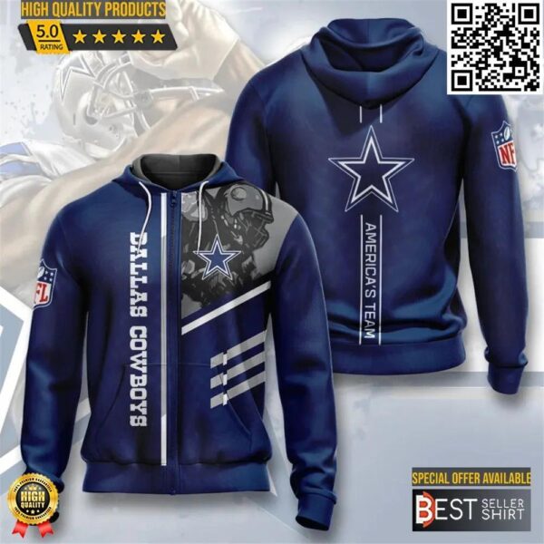 Dallas Cowboys Team Logo Football 3D Hoodie Nfl 3D Sweatshirt 1