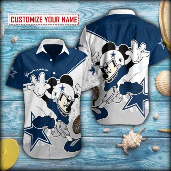 Mickey Football Cowboys Short Sleeve Hawaiian Shirt 1