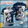 Mickey Playing Football Cowboys Short Sleeve Hawaiian Shirt 1