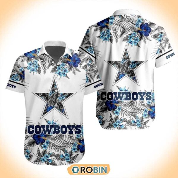 NFL Cowboys Special Floral Hawaiian Button Shirt 1