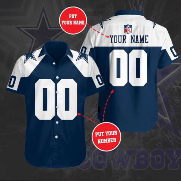 NFL Personalized Cowboys Team Casual Button Up Shirt 1