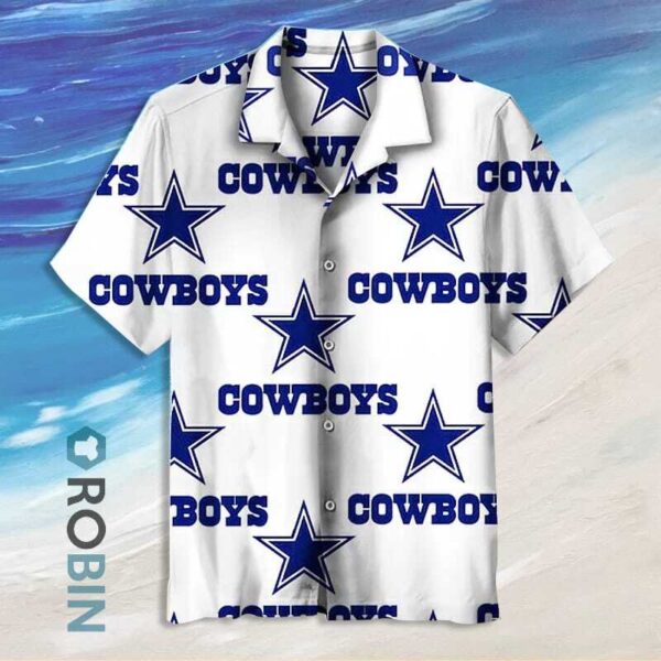 Nfl Cowboys Hawaiian Tropical Print Short Sleeve Shirt 1