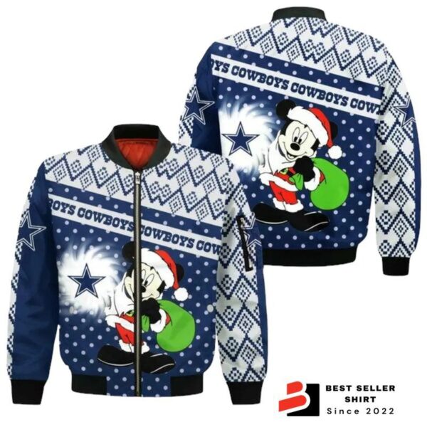 Nfl Dallas Cowboys Bomber Jacket Christmas Mickey 1