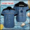 Personalized Jean Fabric Cowboys Short Sleeve Hawaiian Shirt 1