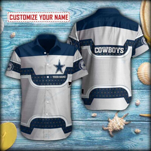 Personalized Metal Texture Cowboys Button Shirt 1