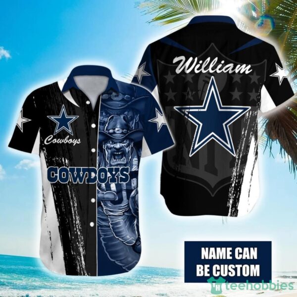 Personalized NFL Dallas Cowboys Special Half Tone Mascot Hawaiian Shirt 1