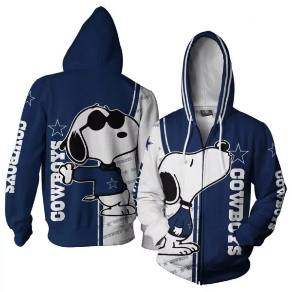 Snoopy Cowboys 3Ds print Pullover Hoodie Zip Hoodie 1