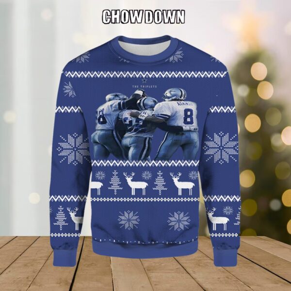 The Triplets Dallas Cowboys Ugly Christmas Sweater Christmas Gifts