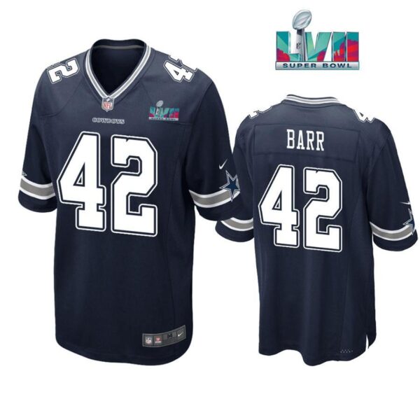 Anthony Barr 42 Cowboys Super Bowl LVII Navy Men Game Jersey 1