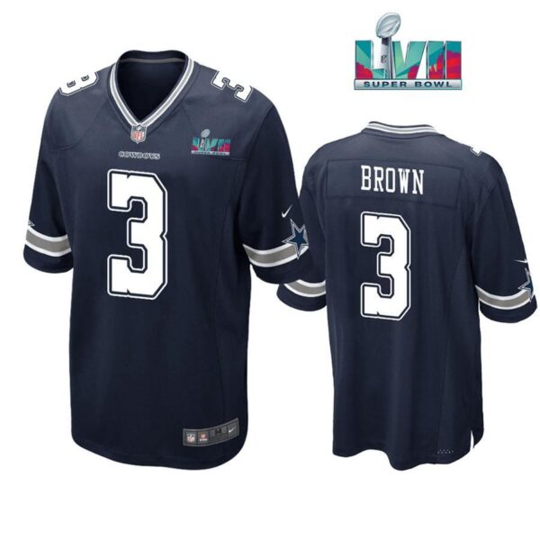 Anthony Brown 3Dallas Cowboys Super Bowl LVII Super Bowl LVII Navy Men Game Jersey 1