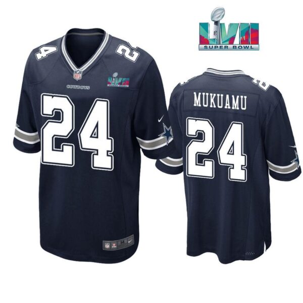 Israel Mukuamu 24 Cowboys Super Bowl LVII Super Bowl LVII Game Navy Jersey 1