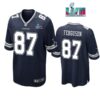 Jake Ferguson 87 Cowboys Super Bowl LVII Super Bowl LVII Navy Men Game Jersey 1