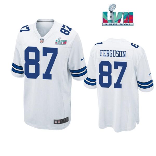 Jake Ferguson 87 Cowboys Super Bowl LVII Super Bowl LVII White Men Game Jersey 1