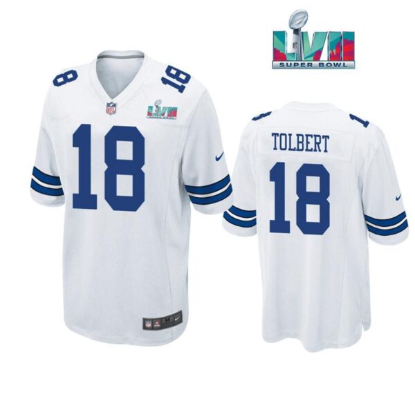 Jalen Tolbert 18 Cowboys Super Bowl LVII Super Bowl LVII White Men Game Jersey 1