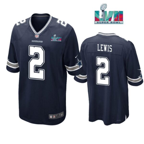 Jourdan Lewis 2 Cowboys Super Bowl LVII Super Bowl LVII Navy Men Game Jersey 1