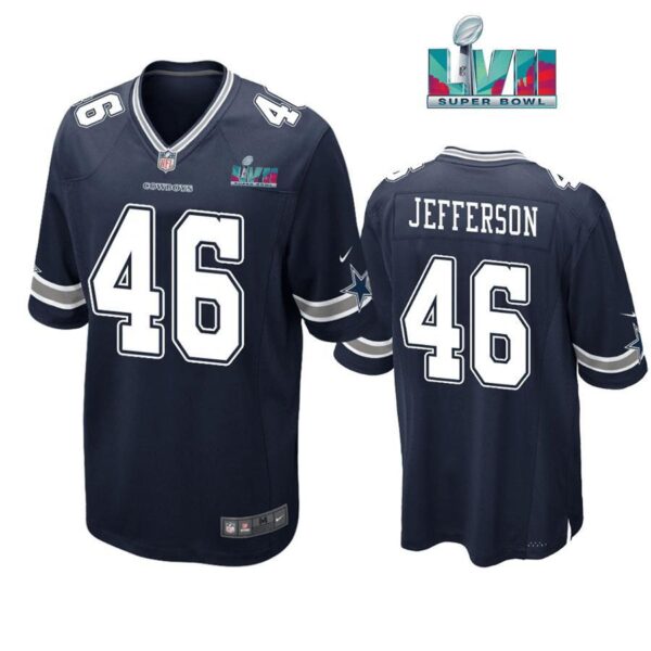 Malik Jefferson 46 Cowboys Super Bowl LVII Super Bowl LVII Navy Men Game Jersey 1