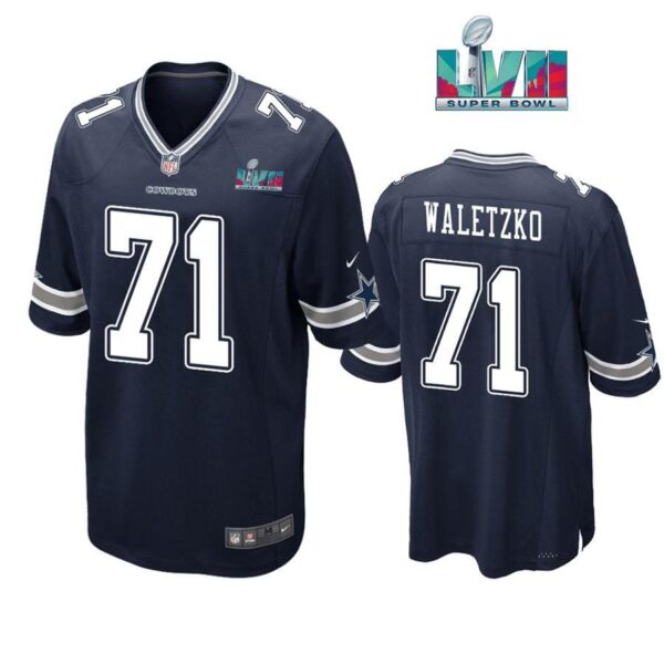 Matt Waletzko 71 Cowboys Super Bowl LVII Super Bowl LVII Navy Men Game Jersey 1