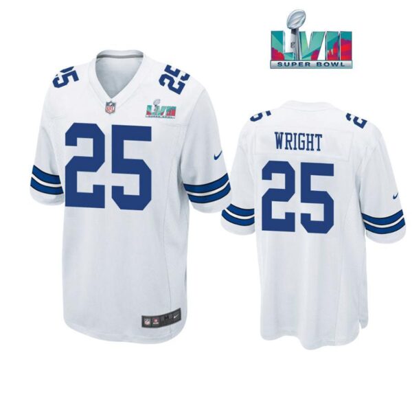 Nahshon Wright 25 Cowboys Super Bowl LVII Super Bowl LVII White Men Game Jersey 1