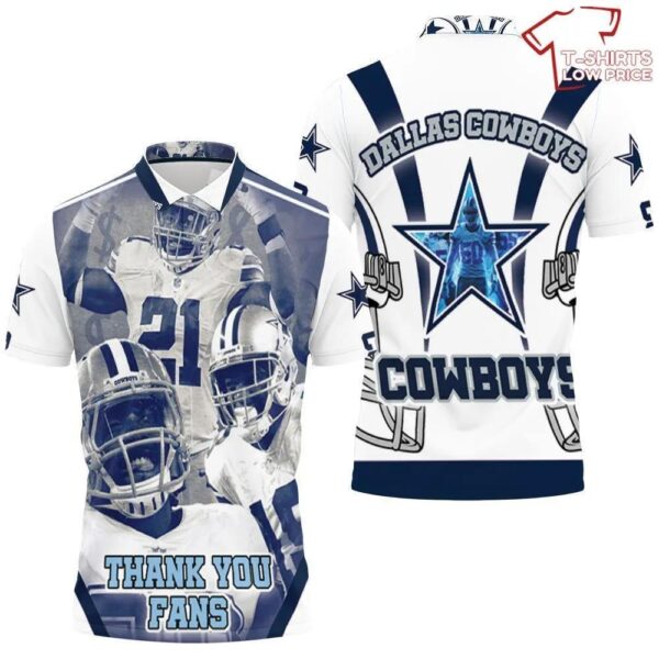 Nfc East Division Champions Dallas Cowboys Super Bowl Thank You Fans 3D Polo 1