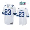 Rico Dowdle 23 Cowboys Super Bowl LVII Super Bowl LVII White Men Game Jersey 1