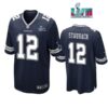 Roger Staubach 12 Cowboys Super Bowl LVII Super Bowl LVII Navy Men Game Jersey 1