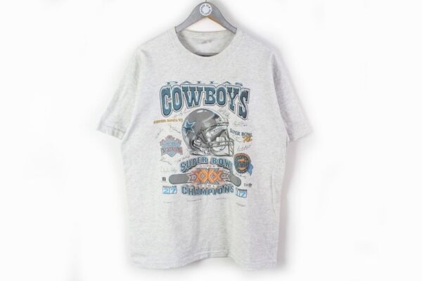 Vintage 1996 Cowboys Dallas Super Bowl Champions Big Logo T 1