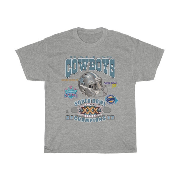 Vintage 1996 Cowboys Dallas Super Bowl Champions Big Logo Unisex Heavy Tshirt 1